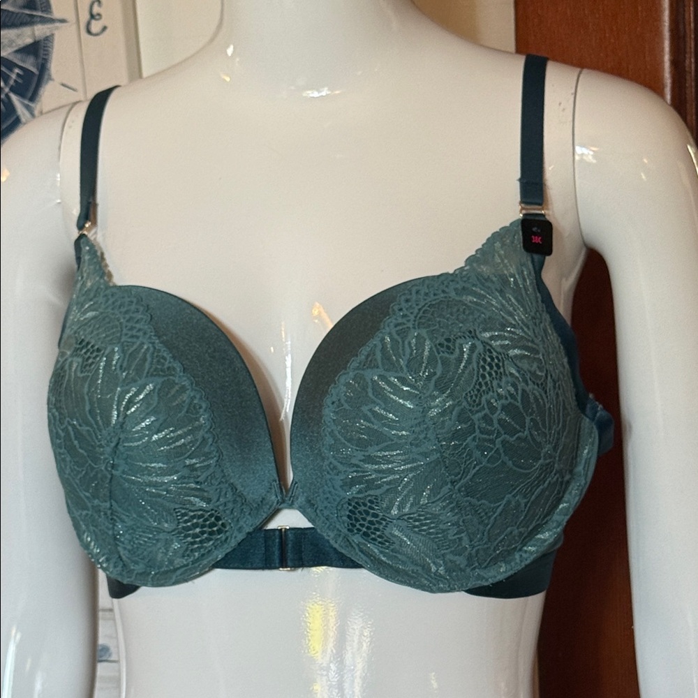NWT la Senza size 38c Elegant Teal Lace padded Bra